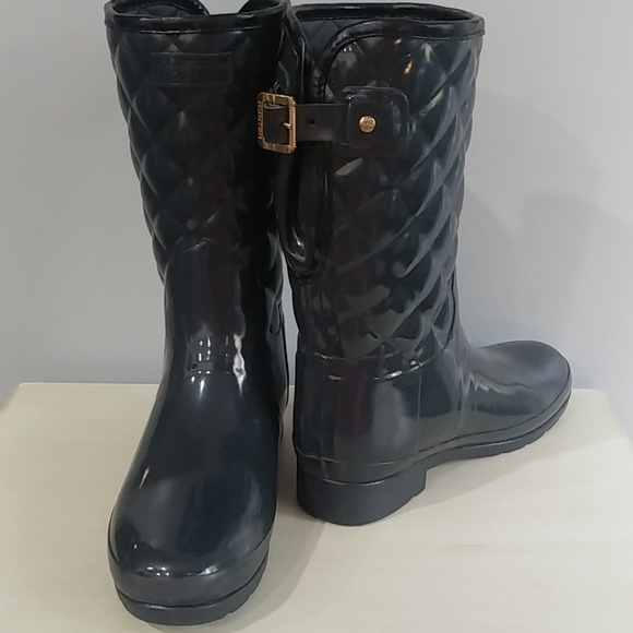 Hunter Shoes Hunter Grey Quilted Rubber Rain Boots Size 6 Poshmark